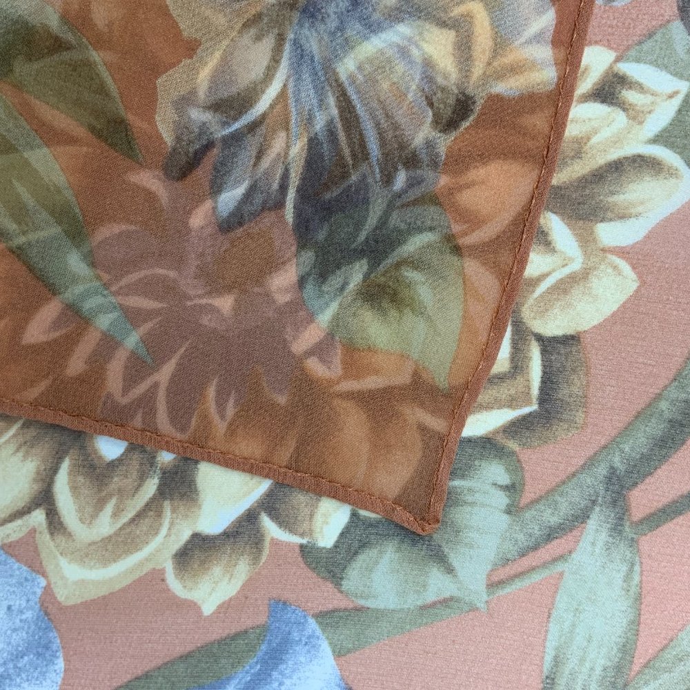 ECHO Silk Chiffon Floral Oblong Scarf Fall Colors - Picture 6 of 16